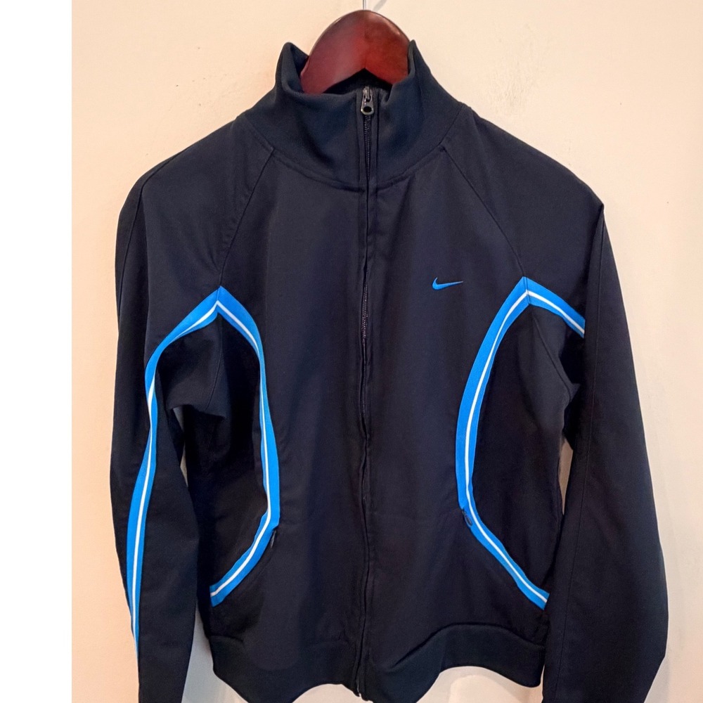 Vintage Y2K Nike Track Jacket Athletic Warm Up Streetwear Retro Zip Up Large